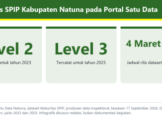 Infografik tingkat maturitas SPIP Kabupaten Natuna tahun 2023 dan 2025 menurut portal Satu Data Natuna
