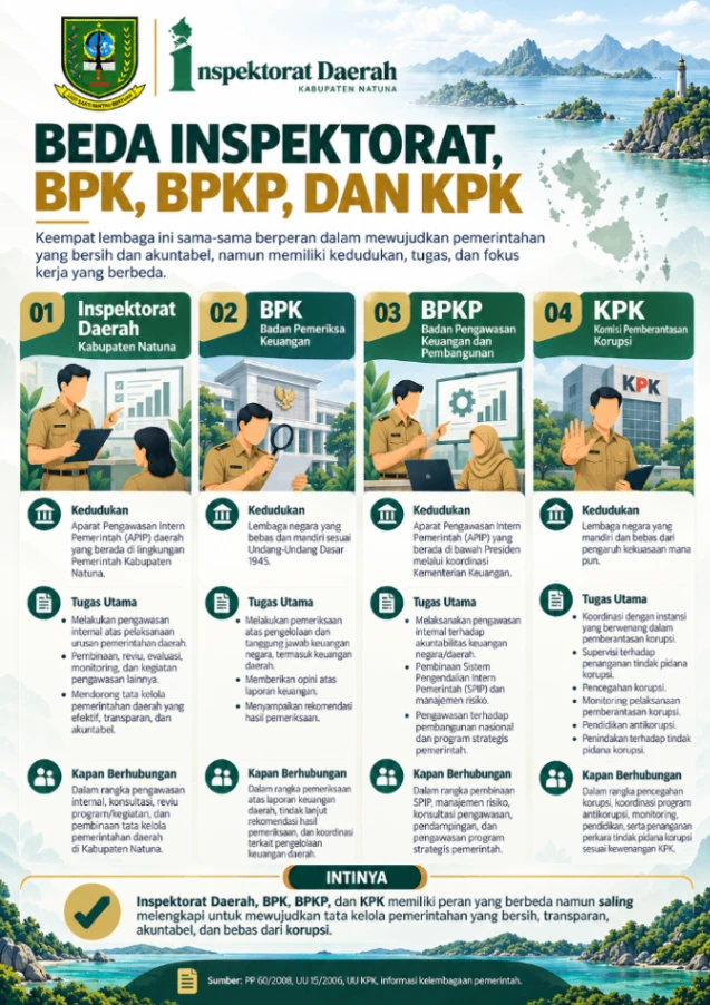 Beda Inspektorat BPK BPKP KPK